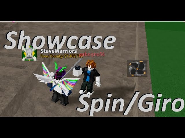 SHOWCASE DA NOVA FRUTA SPIN (Guru Guru no Mi) *LVL MAXIMO SKILL* NO BLOX  FRUITS!! 