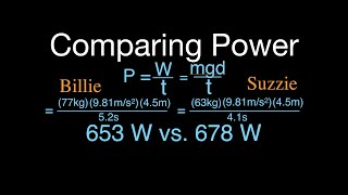 Energy, Work & Power (30 of 31) Comparing the Power Output of Two People