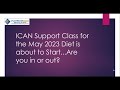 Ican support class for the may 2023 diet is about to startare you in or out