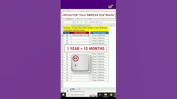Convert Months into Years & Months both in just a second in Excel Using INT & MOD #shortsfeed #excel