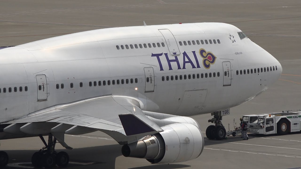 Thai Airways International Boeing 747-400 HS-TGB Pushback [HND/RJTT]