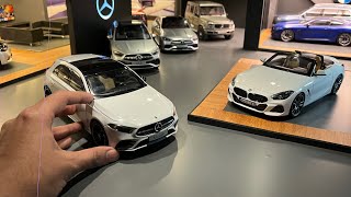 DIY Tiny Mercedes & BMW Auto Show 1:18 Scale Diorama | Mini Scale Model Diecast Cars