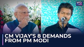 Watch PM Modi's Reaction As CM Vijay Lists Out His Demands On Stage