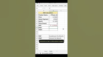 EMI Calculator in Excel #emicalculator #pmt #ppmt #ipmt #compeduknowledge #shorts #exceltips