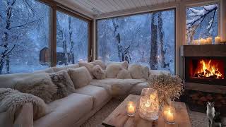 ❄️🌹 Relaxing Winter Elegance Lounge | Fireplace Glow, Floral Charm & Soft Piano for Focus screenshot 1