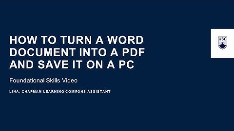 How to Save a Word Doc as a PDF on PC | Foundational Skills Video