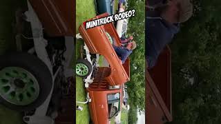 Minitruck Rodeo anyone? Roy’s truck giving the brother Rich a ride! #beddancer #minitruck #lowrider