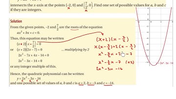 LC HL finding a,b and c values of a quadratic equation from its roots 2