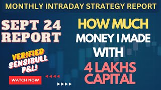 September Month Intraday Verified P&L | How Much I Made with 4 Lakhs Capital ?