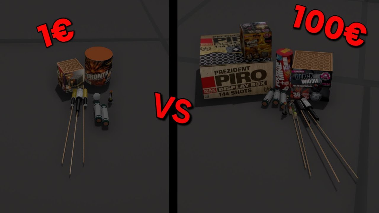 1€ Feuerwerk vs 100€ Feuerwerk | Feuerwerks Simulator | Part 2