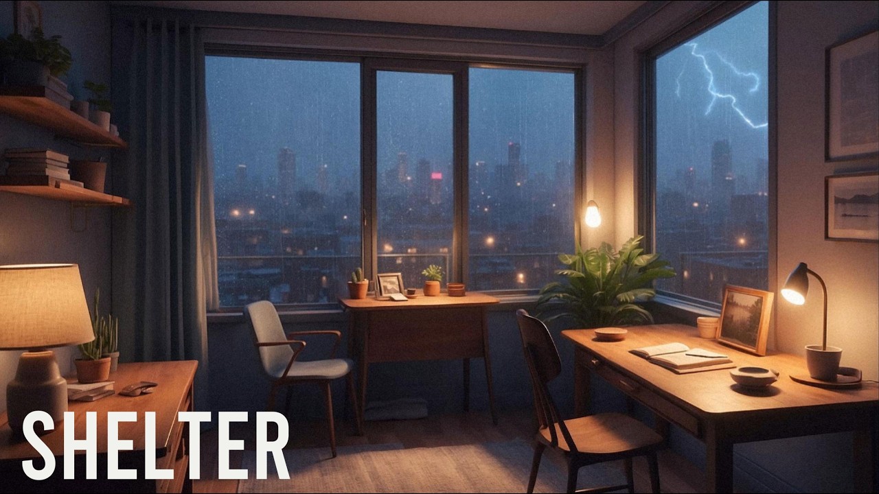 Chill Lofi Beats for Study, Focus & Sleep | Cozy Room, Rainy Night