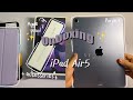 Unboxing IPad Air 5 (purple) 256gb-wifi📦 + apple pencil [2 generation]🖊🍎 & accessories 💟