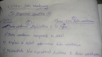 ccs341 - Data warehouse | important questions | anna university | latest | April may 2024