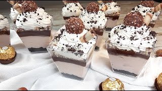 No Bake Ferrero Rocher Dessert Cups | Easy Recipe