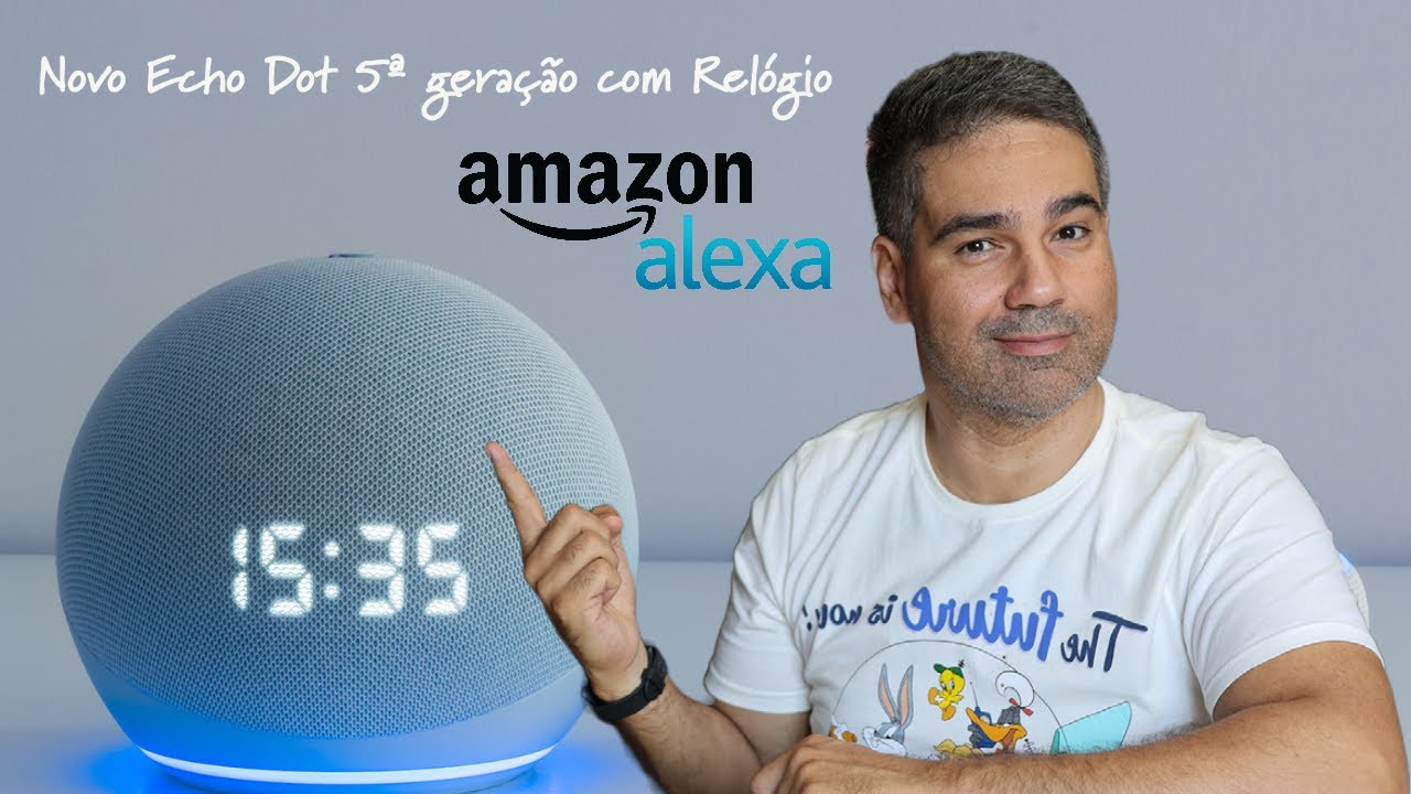 Echo Dot 5ª geração com Relógio, Smart speaker com Alexa, Display de LED  ainda melhor