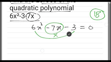 Determine the zeros of the quadratic polynomial 6x2-3-7x.