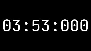 Famous Countdown timer 3 minutes, 53 seconds [03:53:000] - White on black with milliseconds Net Worth