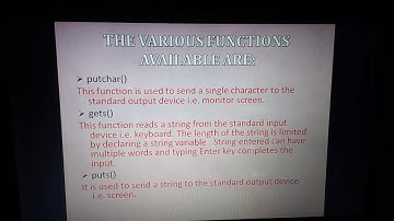 Unformatted I/O function getchar , gets,  getch ,getche,puts,putchar function in C in hindi