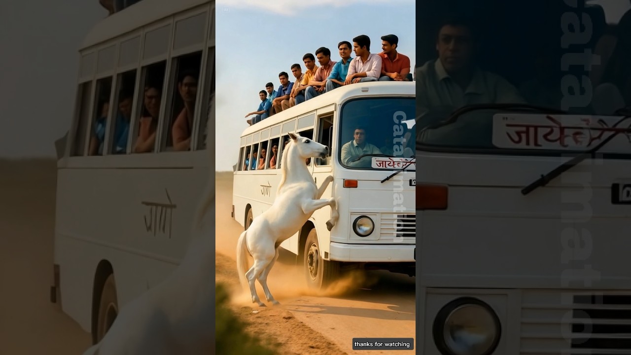 Horse saved bus passengers from accident 😭 