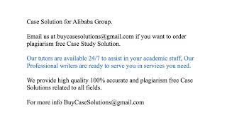 Case Solution Alibaba Group