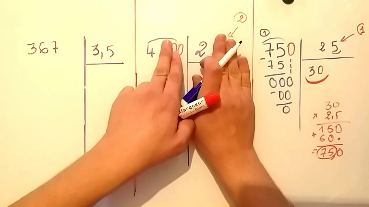 قسمة عدد طبيعي على عدد عشري للسنوات الرابعة والخامسة ابتدائي