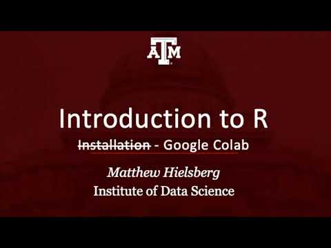 Introduction to R: Installation: Google Colab (01 02 installation 02 colab)