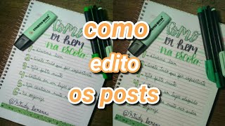 Como edito os posts do meu studygram