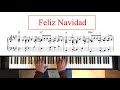 Feliz Navidad. Latin style, piano tutorial + sheet music