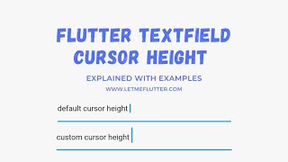 Flutter Textfield Cursor Height Customization | Flutter Tutorial | Flutter For Beginners