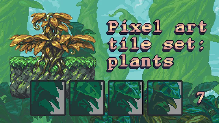 Pixel art tile set workflow part 7: plants (background layers pt. 3)