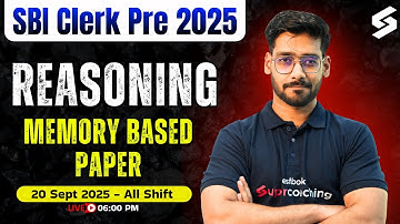 SBI Clerk Analysis 2025 | REASONING Memory Based Paper 2025 | 20 Sept All Shift | TESTBOOK BANKING