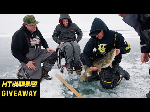 Ice Fishing BIG Pike  HT Gear Giveaway! 