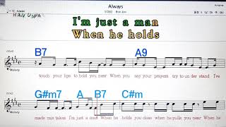 Always/Bon Jovi💋노래방,가라오케,코드 큰 악보,반주,가사💖Karaoke, Sheet Music, Chord, MR screenshot 3