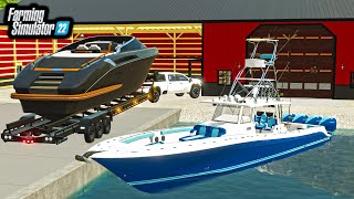 BUILDING $2,999,999 BOATHOUSE! (LUXURY SPEED BOAT'S) | Farming Simulator 22