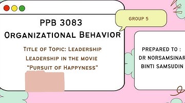 PPB 3083 Organizational Behaviour:Leadership in The Pursuit of Happyness