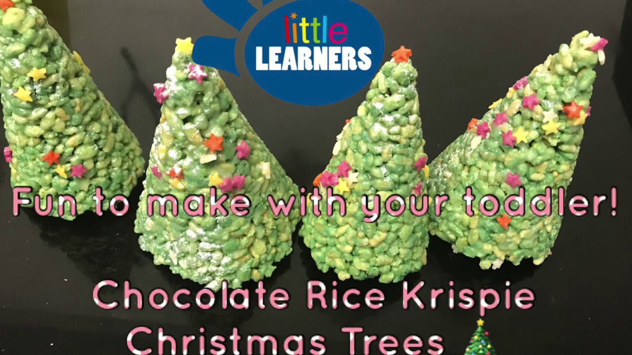 Chocolate Rice Krispie Christmas Trees Recipe ������ Quick and easy to make with your toddler! - YouTube