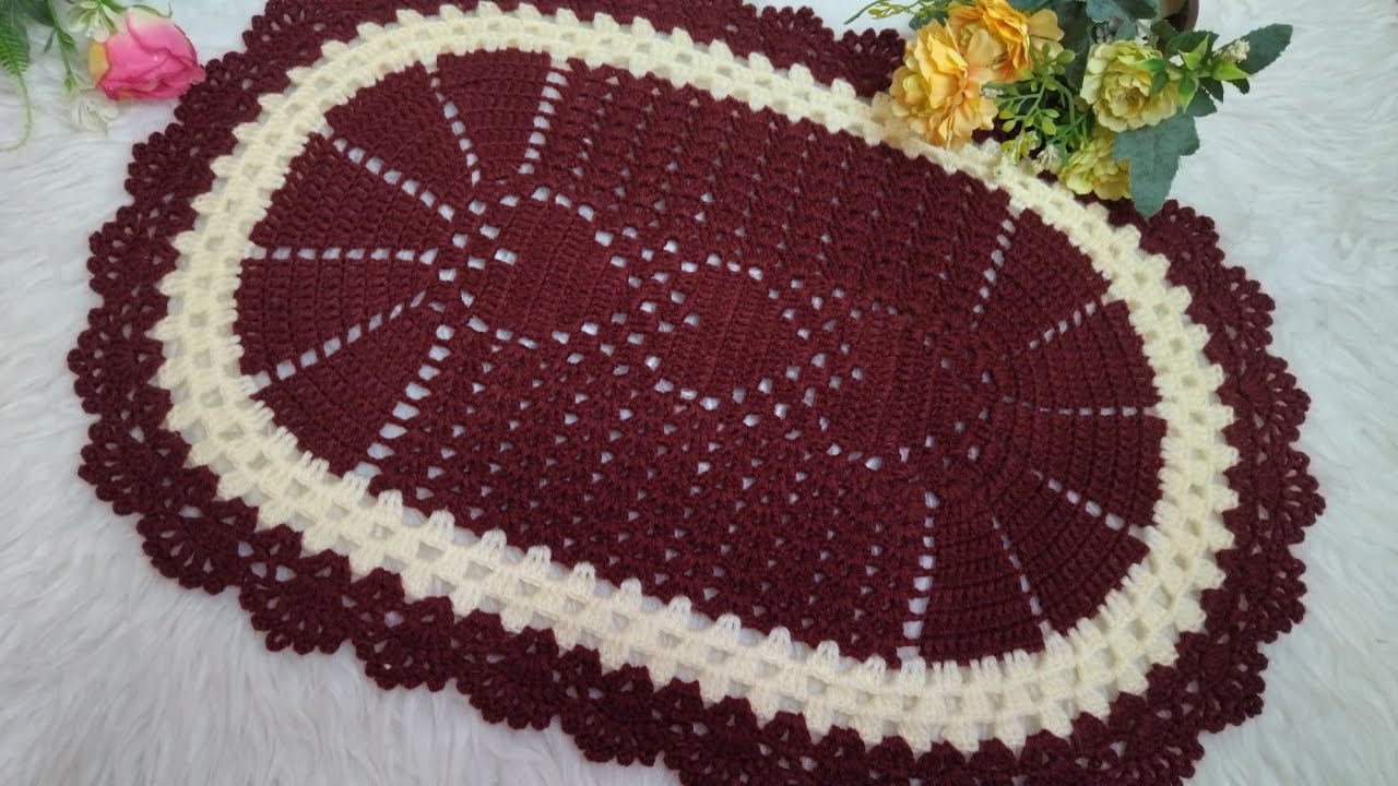 جديد مفرش بلاطو  بالكروشي سهل ورائع لأصحاب الذوق الرفيع