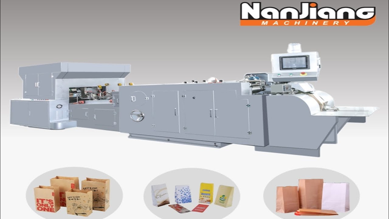 Roll Fed Newlong Type SOS Paper Bag Making Machine - YouTube