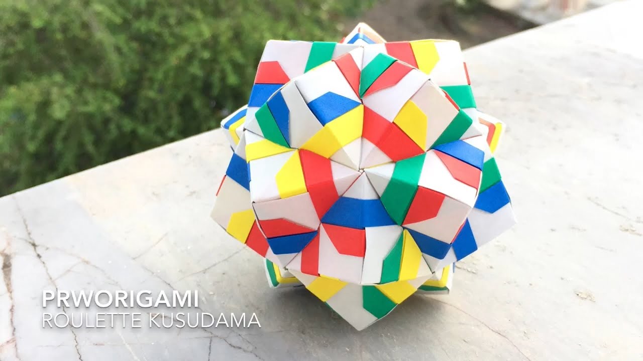 Roulette Kusudama - PrwOrigami Folding Tutorial 【くす玉・折り紙】