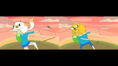 Adventure Time Finn & Jake/Fionna & Cake COMPARISON side by side