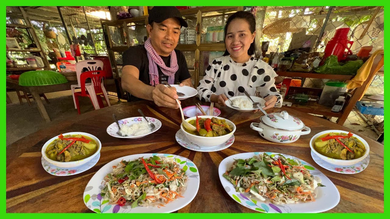 ម្ជូគ្រឿងផ្លែពង្រសាច់គោ! និង ញាំគ្រំត្រយូងចេក​ - First Time That Try This Food! New Recipe.