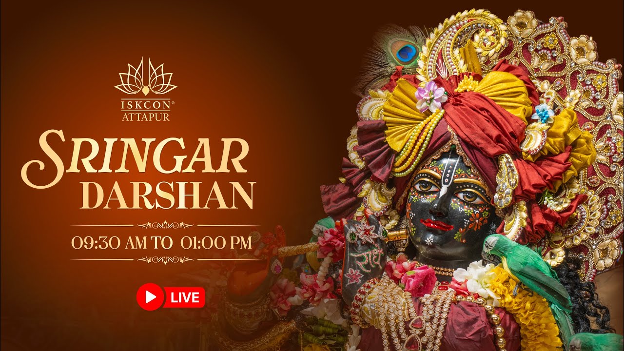 Live Darshan (9:30 am - 1:00 pm) at ISKCON Attapur on 6th September 2026