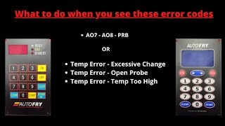 AutoFry Service: Temperature Error Troubleshooting