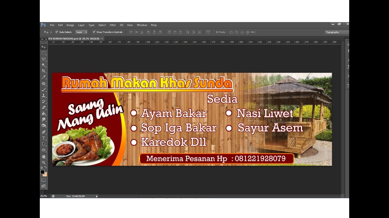  cara  desain  spanduk restoran dengan  photoshop  YouTube