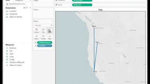 How to Calculate the Distance Between Points on a Map in Tableau