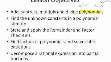 A Maths Chap 4 Polynomials and Partial Fractions - Introduction