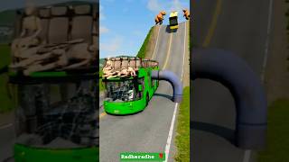 Long City Buses vs Drain Pipe  - BeamNG.drive