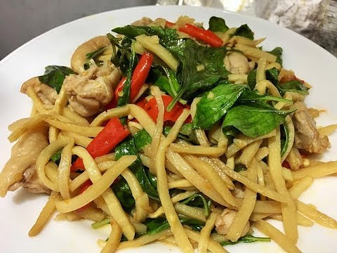 วิธีทำผัดขี้เมาอกไก่สับ