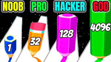 NOOB vs PRO vs HACKER vs GOD - Color Pencil Run