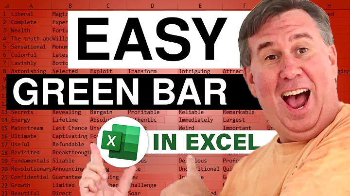 Excel - Easy Greenbar Formatting in Excel - Color Every Other Row - Episode 693